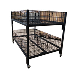 Removable wheeled double-layer metal promotion display storage cage table